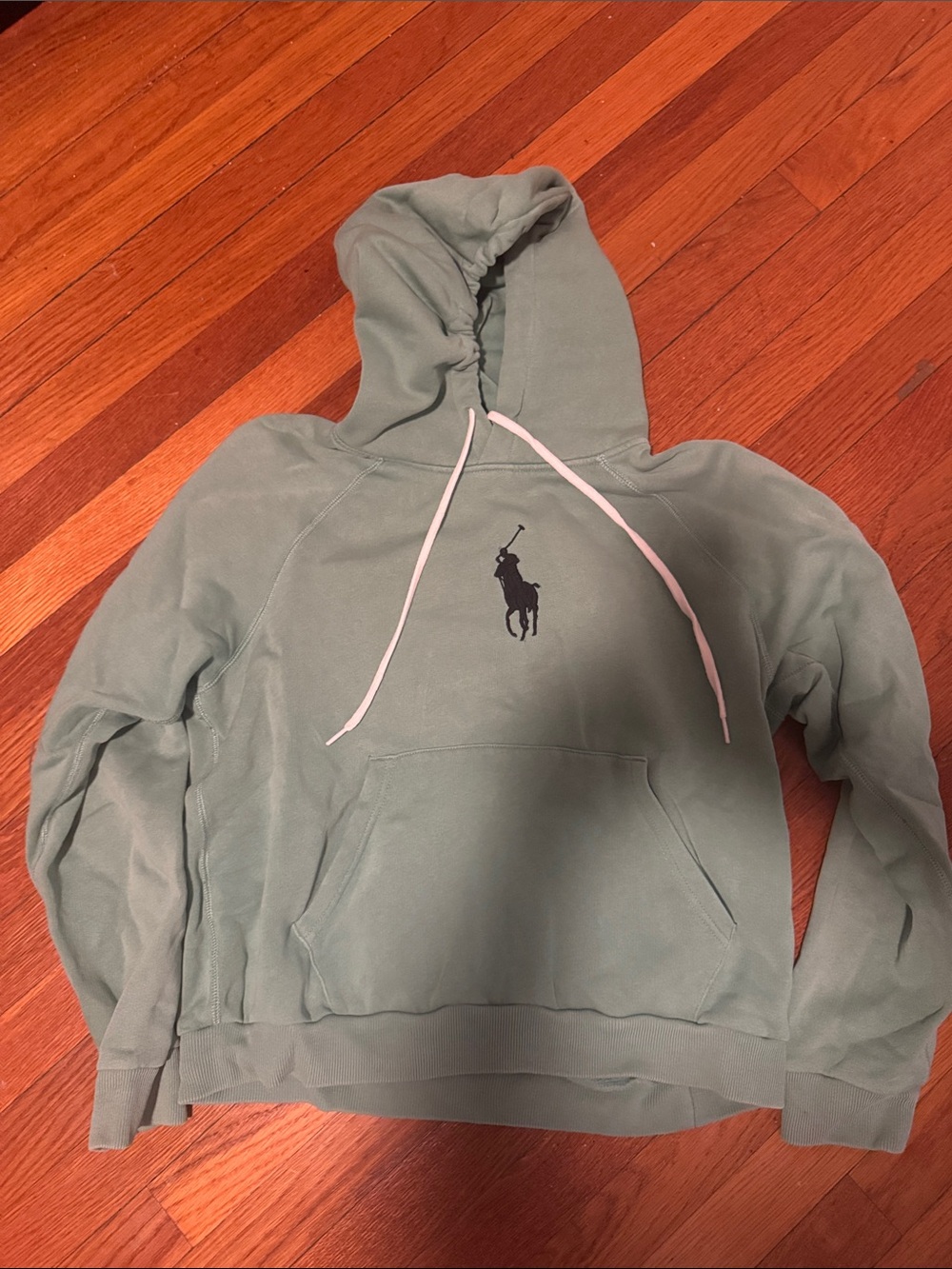 Ralph Lauren Sage Green Pullover Hoodie with Polo Logo